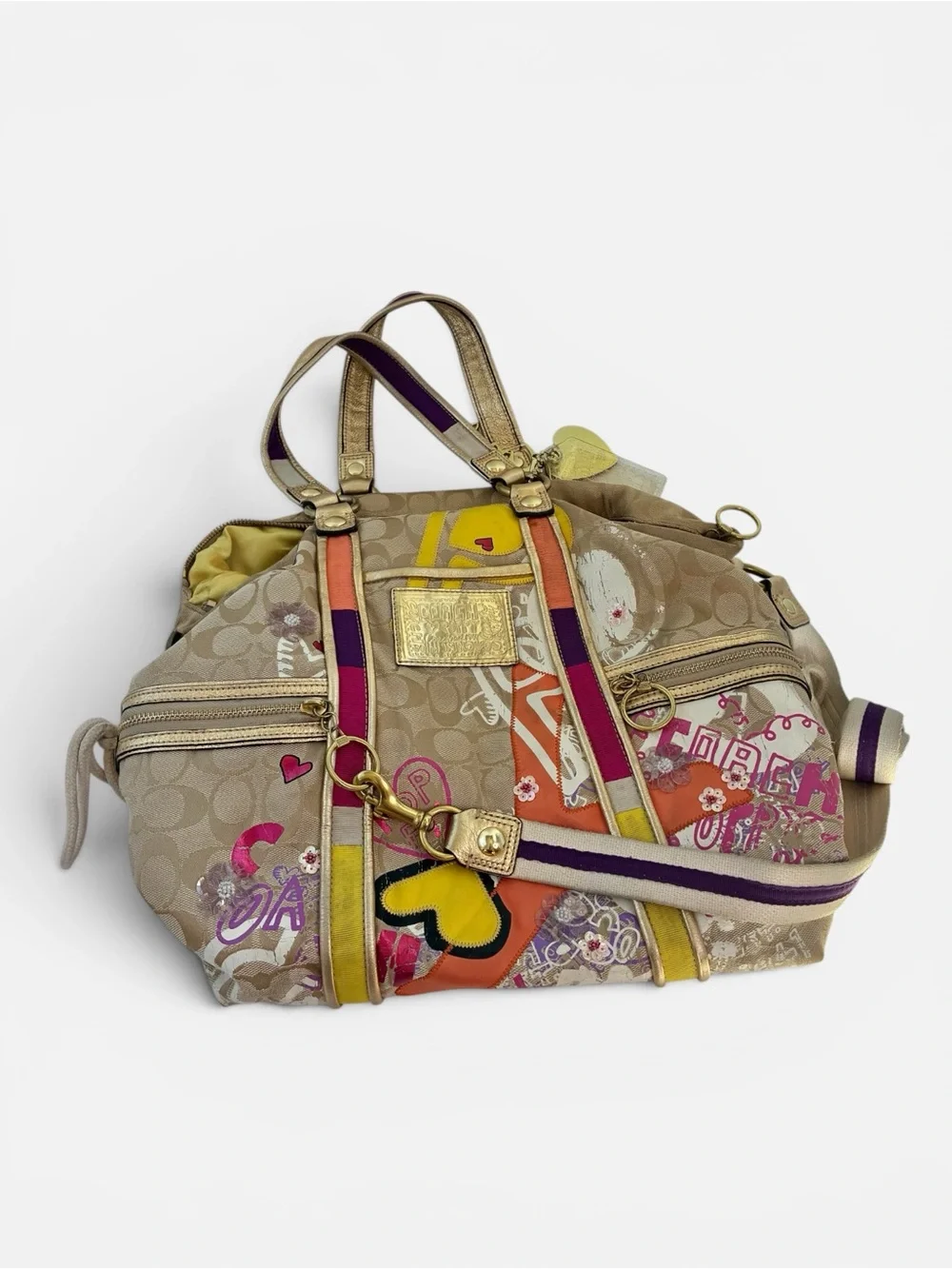 Coach Poppy Signature Dome Satchel Multicolor Y2K Limited Edition Bag - Picture 9 of 11